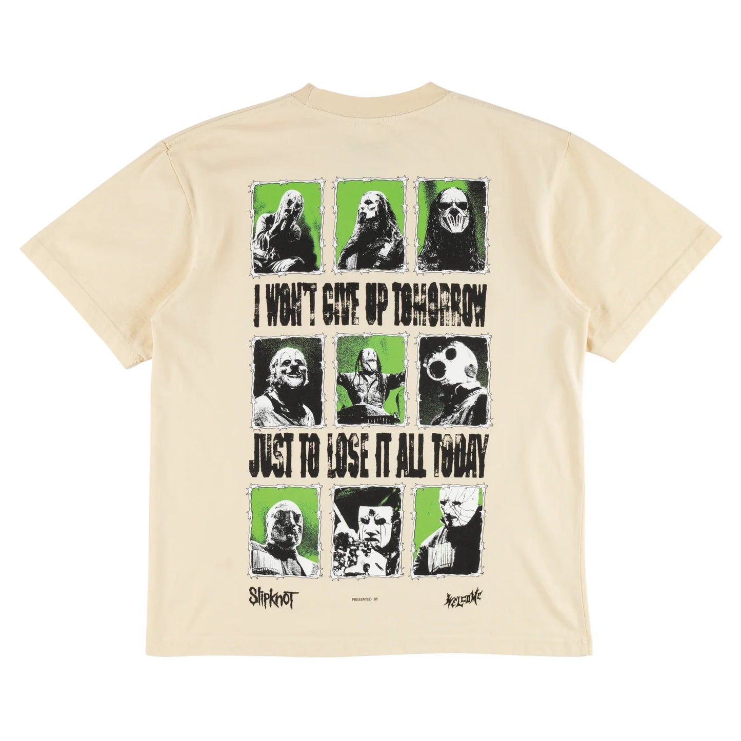Welcome x Slipknot 'Tomorrow' Boxy Garment Dyed-Tee - Bone