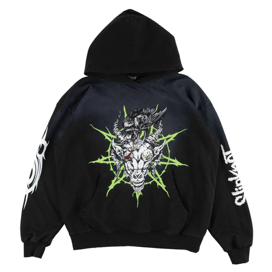 Welcome x Slipknot 'Ravenous' Sun Fade Hoodie - Black Fade