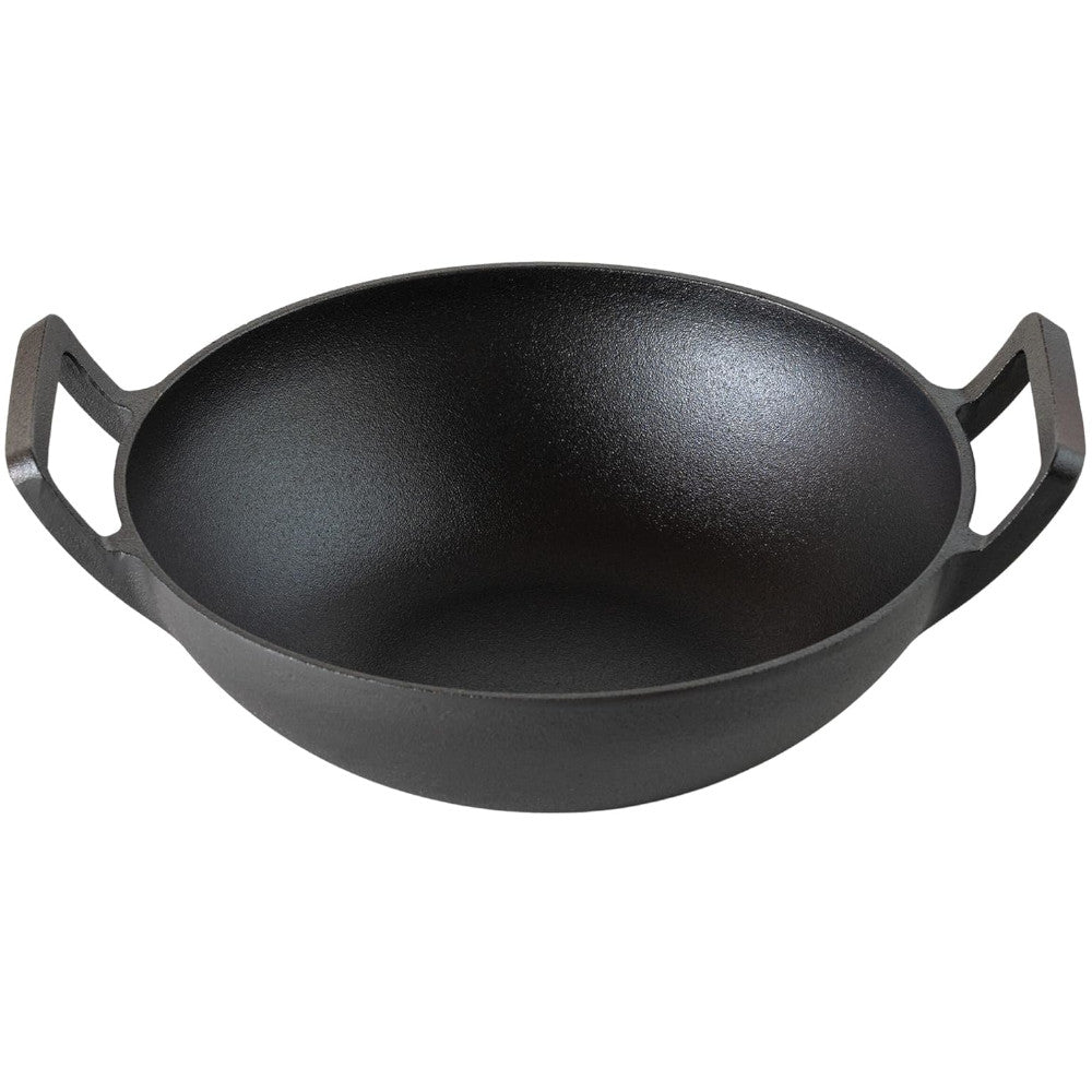 MAHARAJA T211K01 Cast Iron Karahi 26cm with Glass lid - Kastor