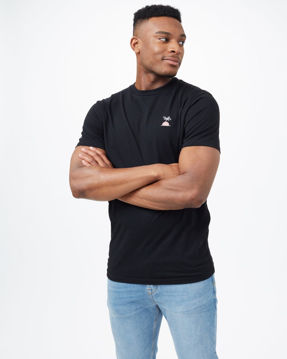 Palm Sunset Embroidery T-Shirt