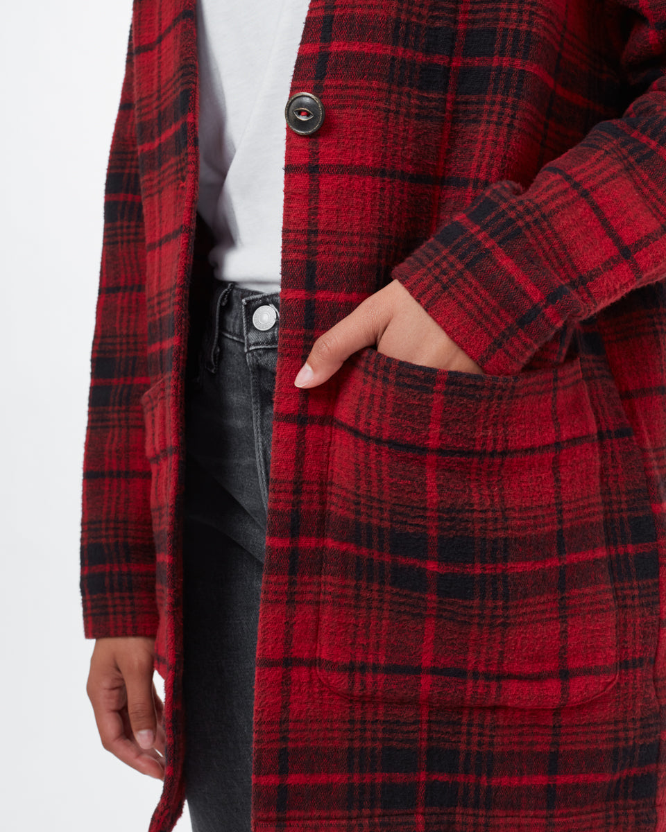 Flannel Cocoon Cardigan