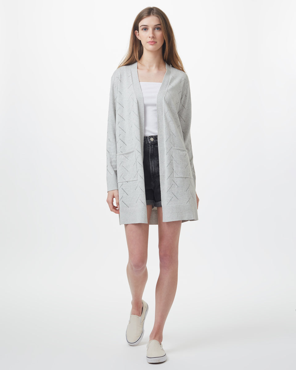 Highline Cotton Sage Tree Stitch Cardigan