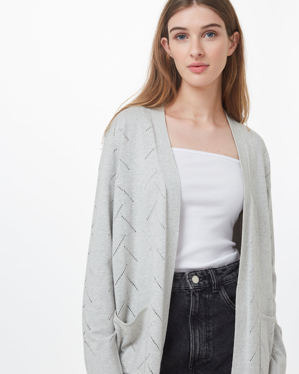 Highline Cotton Sage Tree Stitch Cardigan
