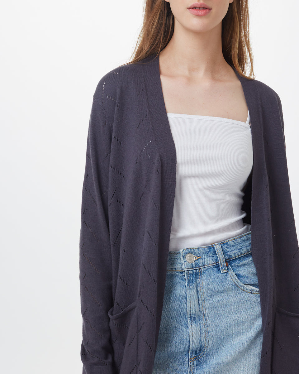 Highline Cotton Sage Tree Stitch Cardigan