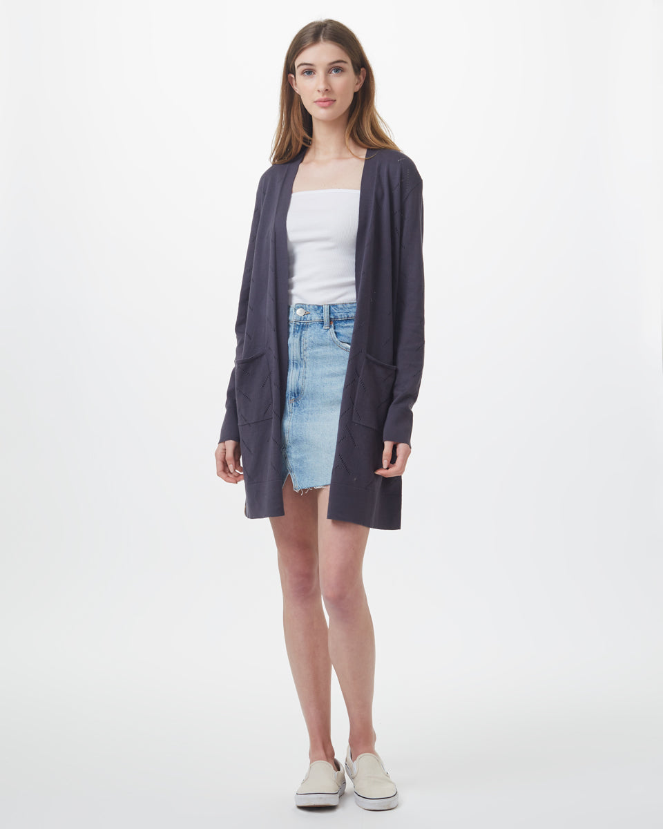 Highline Cotton Sage Tree Stitch Cardigan