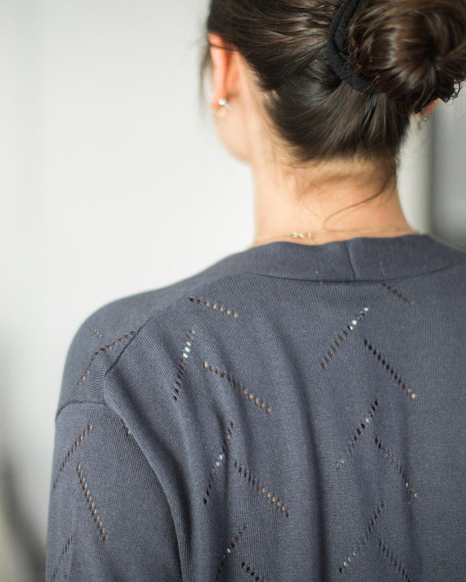 Highline Cotton Sage Tree Stitch Cardigan