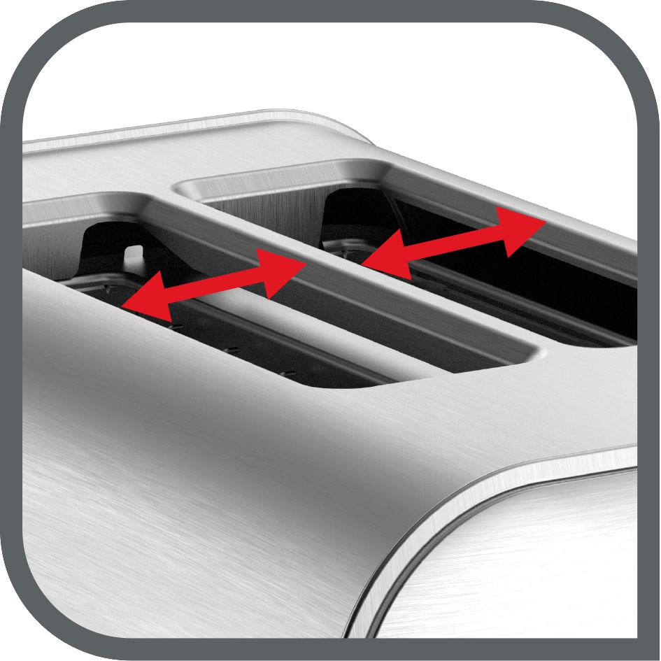 T-FAL 2 Slice Stainless Steel Toaster - Blemished package with full warranty - TT682D50