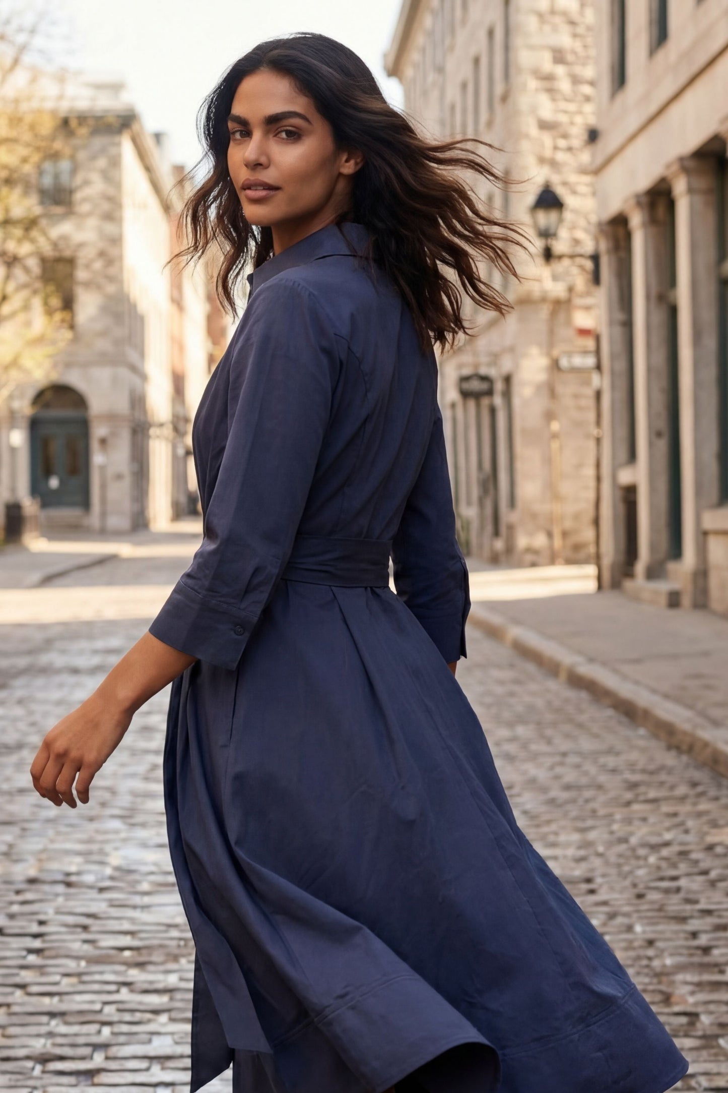 Tessa Twist Front Shirt Dress Fit & Flare