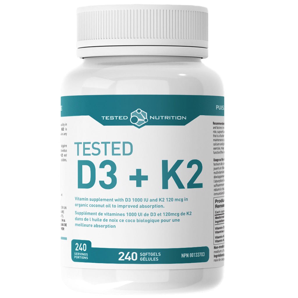 Tested Nutrition D3+K2, 240 Softgels