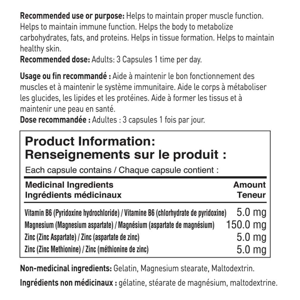 Tested Nutrition ZN-MG-B6 (Zinc-Magnesium-B6), 90 Caps
