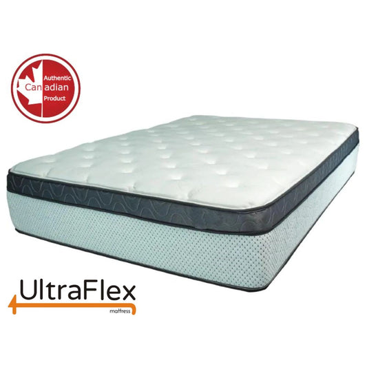 Matelas hybride UltraFlex® EUPHORIA de 14 po avec surmatelas intégré, ressorts ensachés, mousse encapsulée et matériaux écologiques (Fabriqué au Canada)