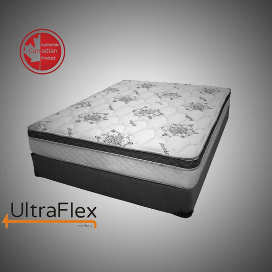 Matelas hybride orthopédique UltraFlex® TRINITY 30,5 cm à ressorts ensachés, mousse infusée de gel de qualité supérieure, matelassé eurotop, moelleux moyen, écologique (Fabriqué au Canada)