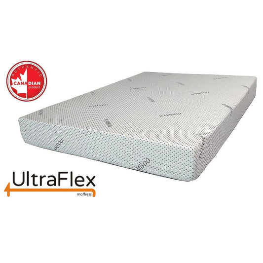 Matelas orthopédique UltraFlex® LEISURE en mousse à mémoire de forme intelligente avec gel, écologique et avec protège-matelas imperméable (Fabriqué au Canada)