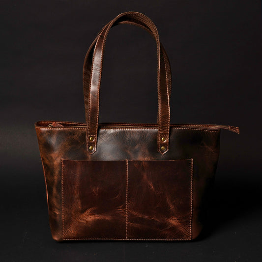 Classic Brown Leather Tote Bag