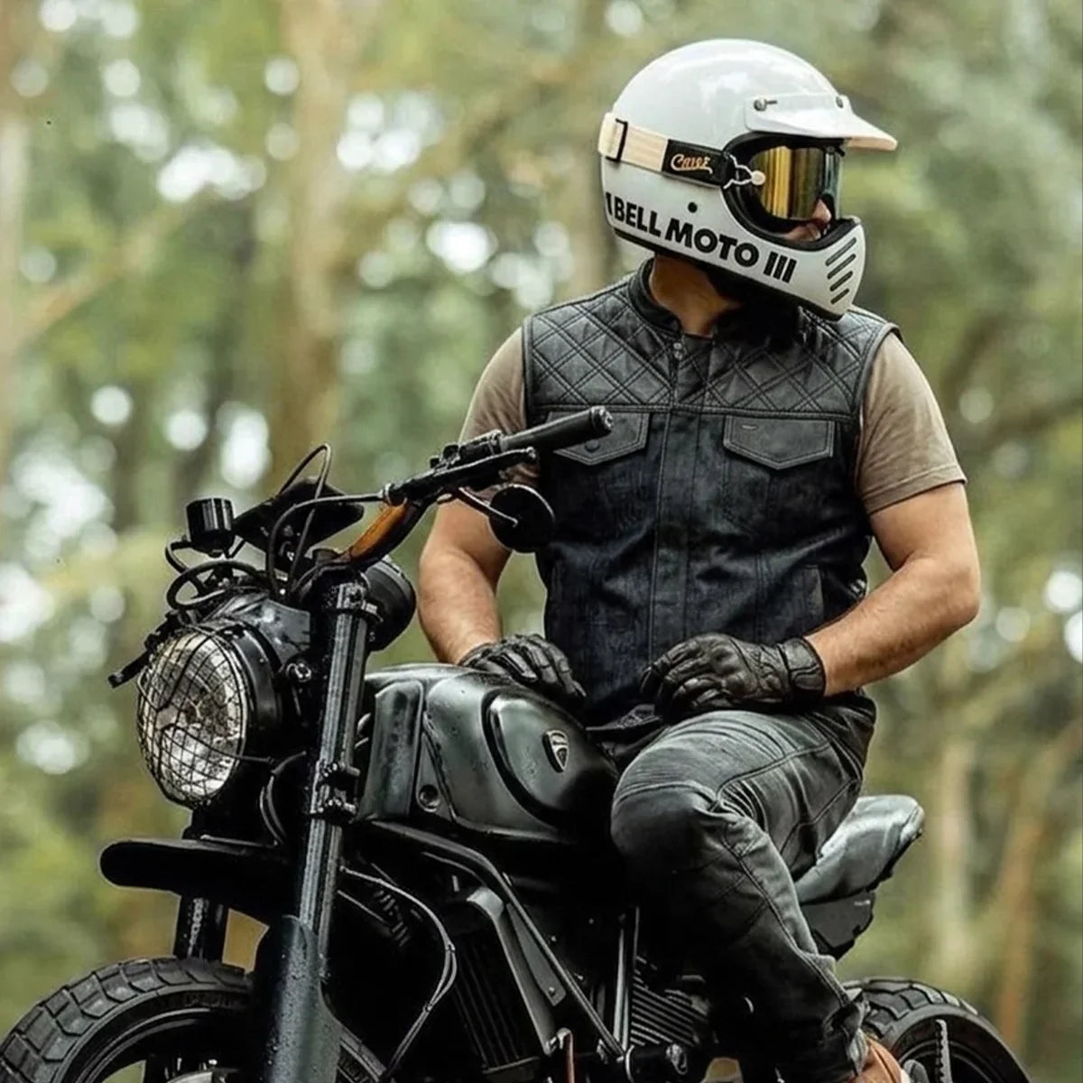 Open Road Men's Denim & Leather Club Vest