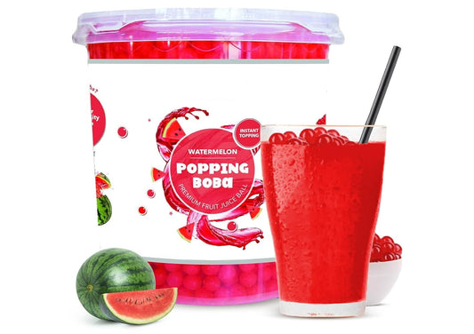 Billes Éclatantes de Pastèque (Boba) - Pot de 7 LB - Perles Éclatantes (Popping Boba) - Livraison Gratuite au Canada pour les Commandes de plus de 199 CAD