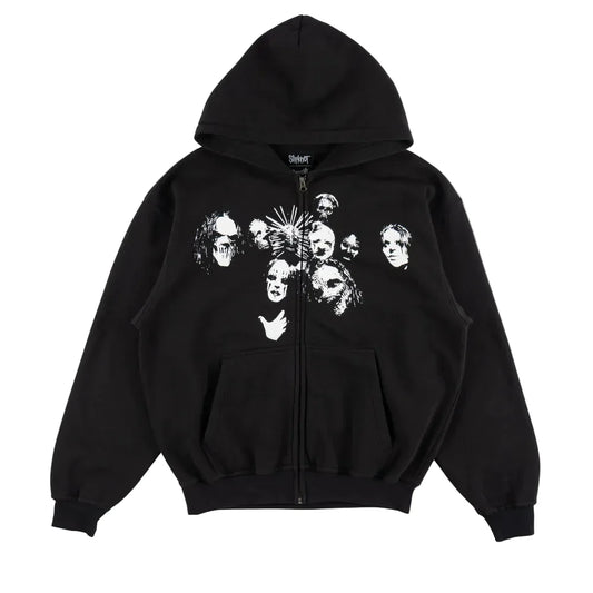 Welcome x Slipknot 'Nonagram' Zip-Up Hoodie - Black