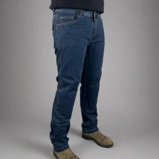 Men’s Classic Armored Motorcycle Jeans. CE-Certified Knee & Hip Protection. Timeless Denim Riding Pants