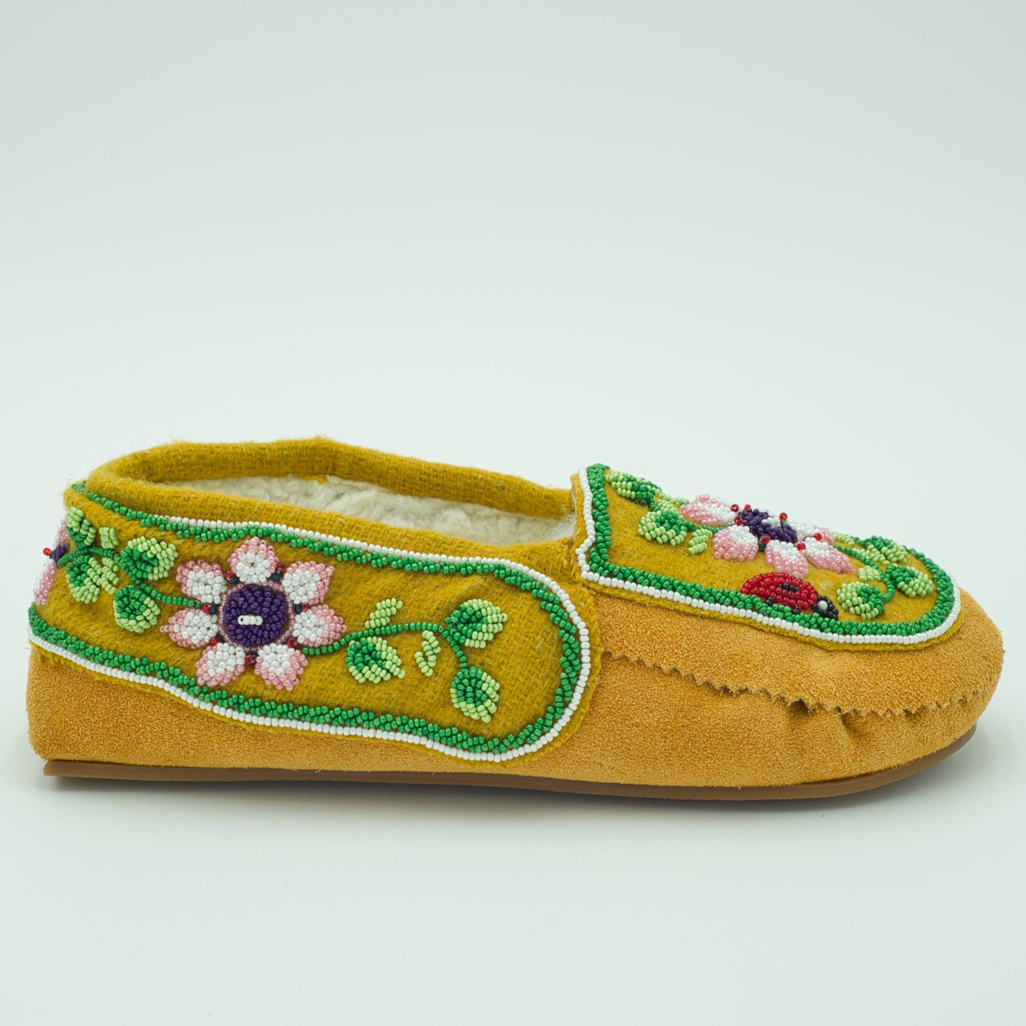 Women's Ladybird Beaded Suede Moccasin