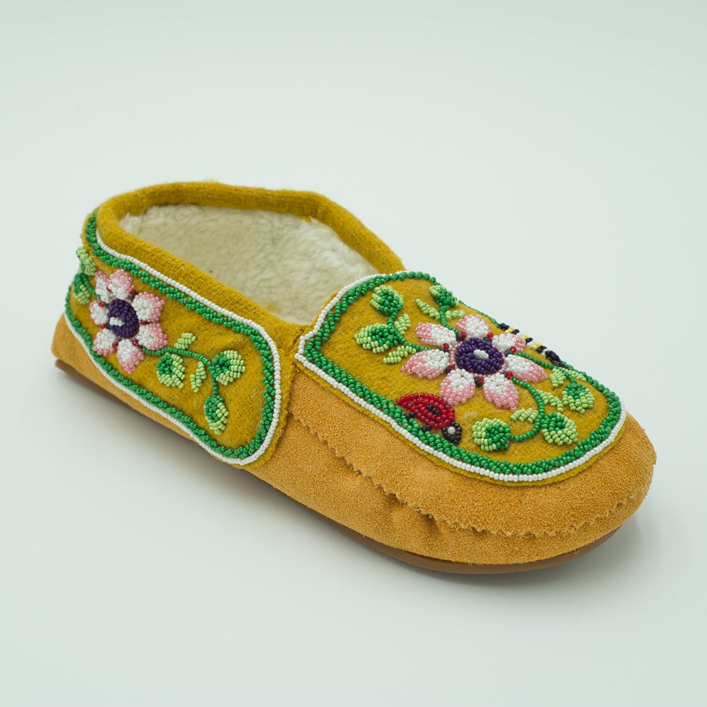 Women's Ladybird Beaded Suede Moccasin