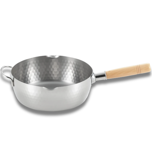 Yoshikawa Yukihira Pot 24 cm | 3,6 L en acier inoxydable avec poignée en bois