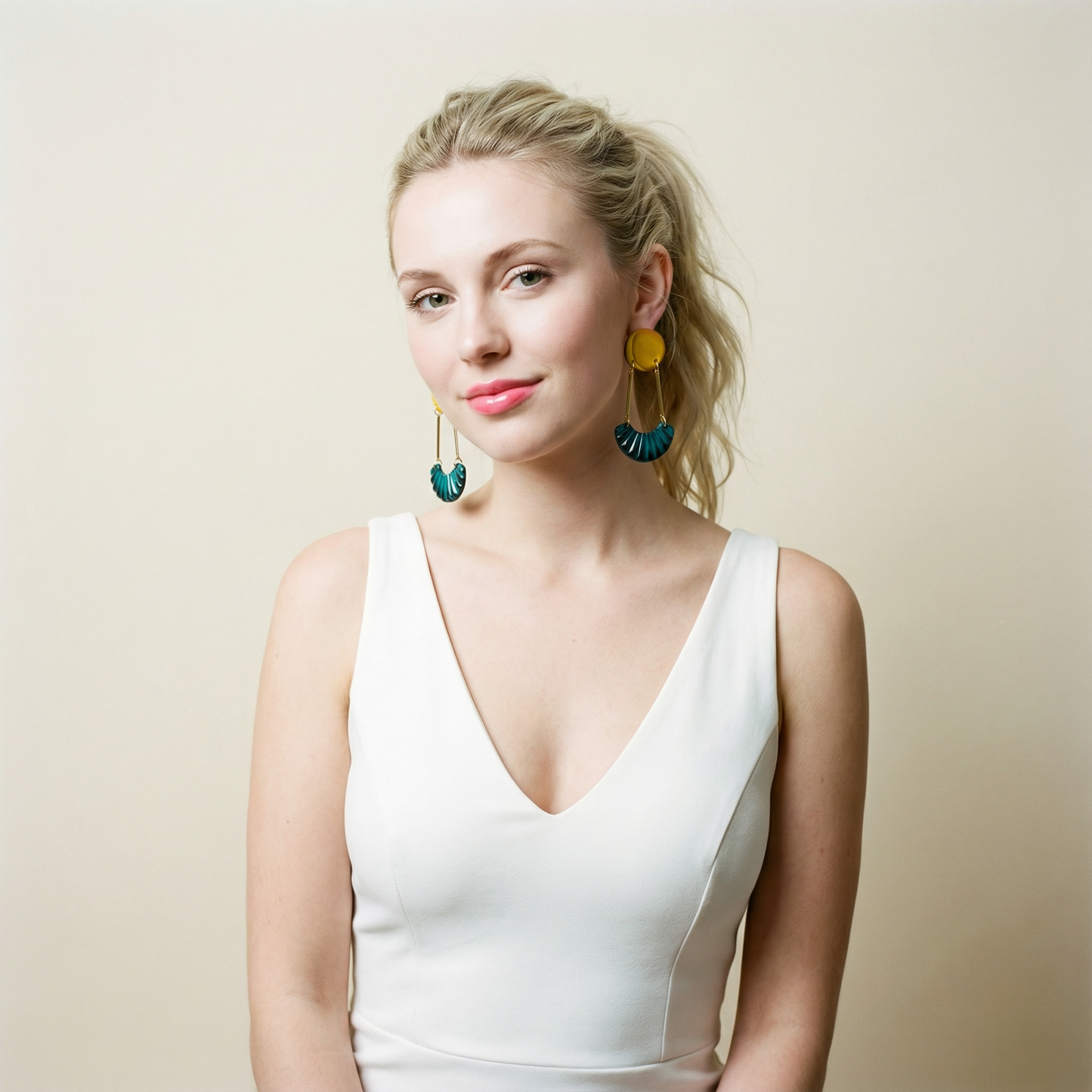 Long Art Deco Statement Earrings, Post or Clip On – "Kia"
