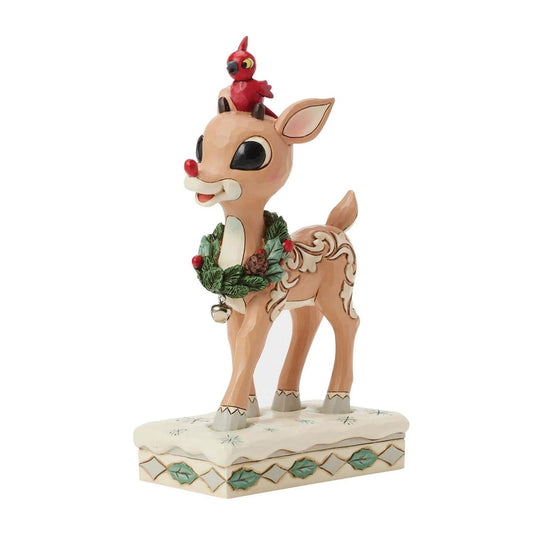 Rudolph the Red Nose Reindeer - Rudolph Woodland with Red Bird Jim Shore