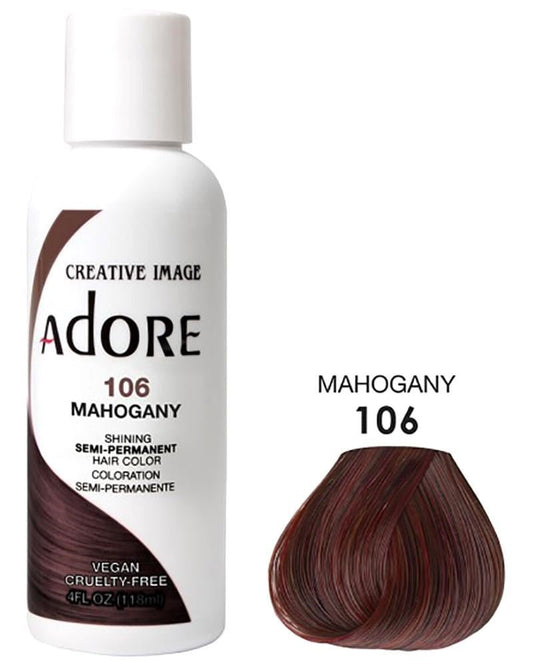 COLORATION CAPILLAIRE SEMI-PERMANENTE ADORE - 106 ACAJOU 4OZ