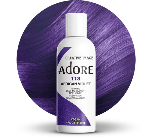 ADORE SEMI-PERMANENT HAIR COLOR - 113 AFRICAN VIOLET 4OZ