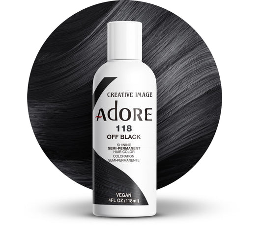 ADORE SEMI-PERMANENT HAIR COLOR - 118 OFF BLACK 4OZ