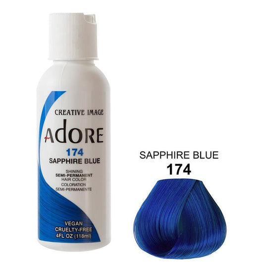 COLORATION CAPILLAIRE SEMI-PERMANENTE ADORE - 174 BLEU SAPHIR 118ML