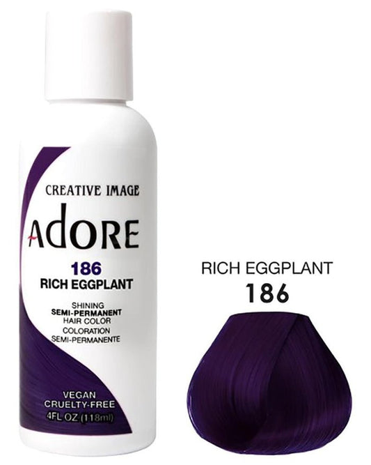 COLORATION SEMI-PERMANENTE ADORE - AUBERGINE RICHE 186 4OZ