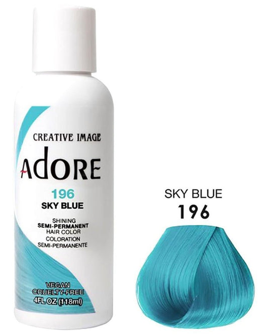 COLORATION CAPILLAIRE SEMI-PERMANENTE ADORE - 196 BLEU CIEL 118 ML