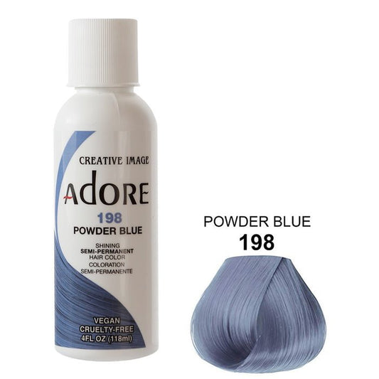 COLORATION CAPILLAIRE SEMI-PERMANENTE ADORE - 198 BLEU POUDRÉ 4OZ