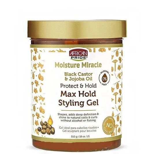 AFRICAN PRIDE BLACK CASTOR & JOJOBA OIL GEL MAX HOLD 18OZ