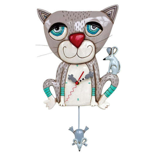 Horloge Chat Mouser d'Allen Designs