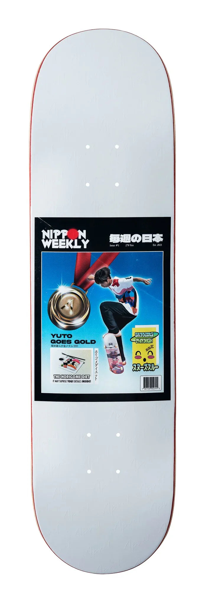 April Skateboard x Yuto Horigome 'Headlines' Skateboard Deck - White