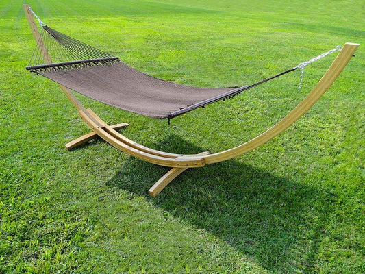 Hamac de luxe en polyester avec support en bambou
