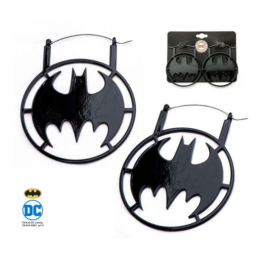 Boucles d'oreilles créoles Batman en acier inoxydable