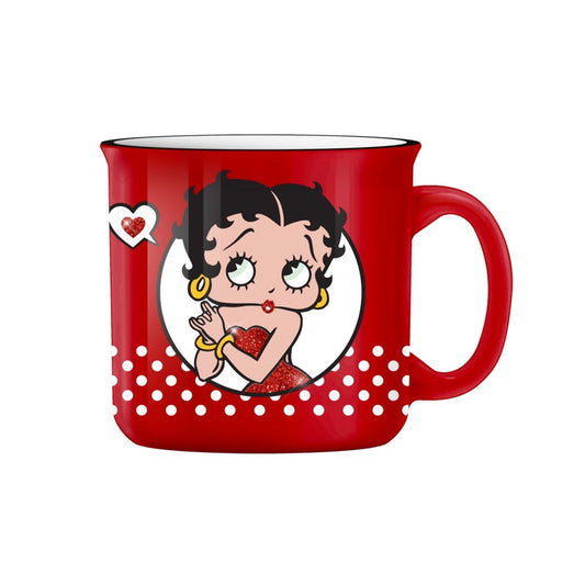 Betty Boop Dots Glitter 20oz Ceramic Camper Mug