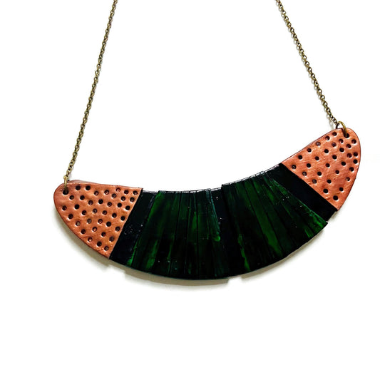 Black & Emerald Green Earrings Post or Clip On- "Kelly"