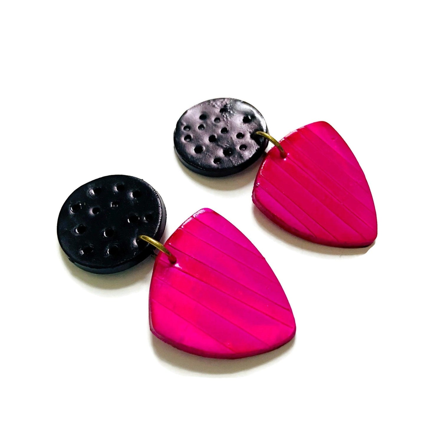 Bohemian Statement Necklace in Fuchsia, Yellow & Black