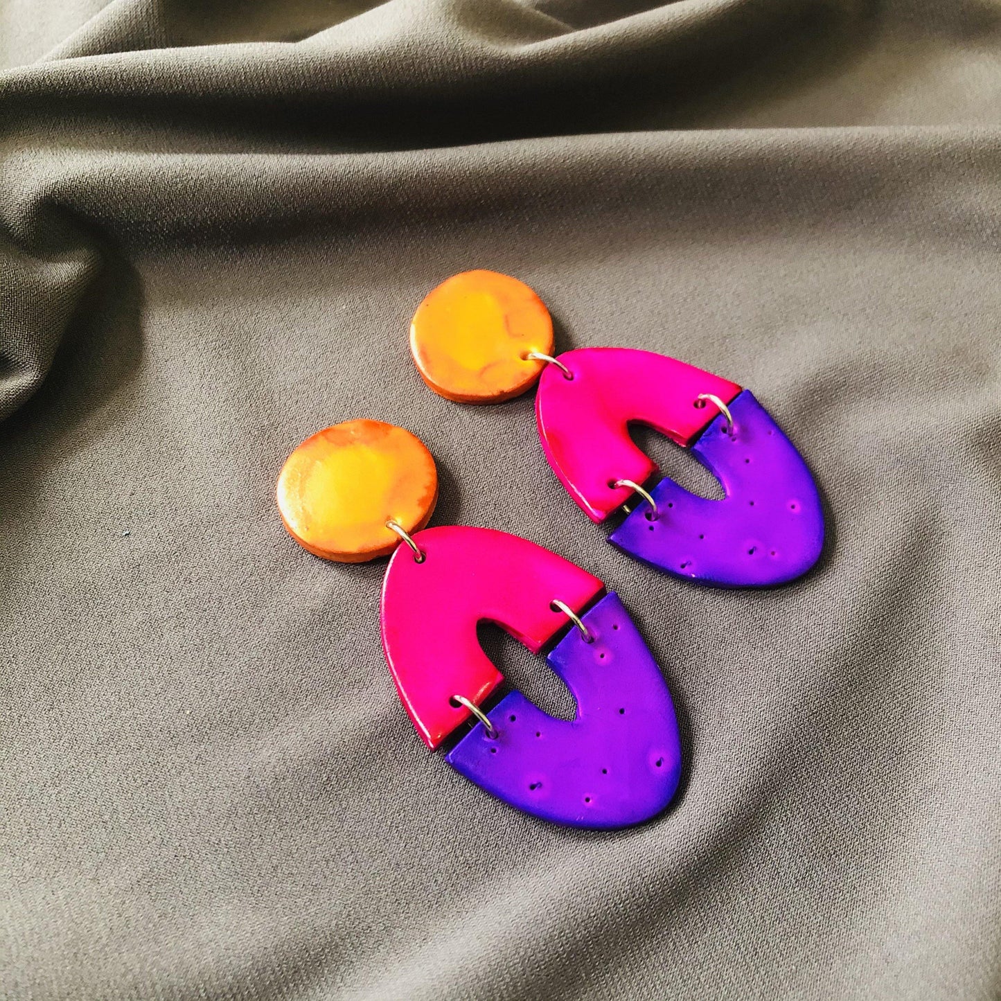 Long Artsy Clip On Earrings for Non-Pierced Ears, Handmade – "Zoe"