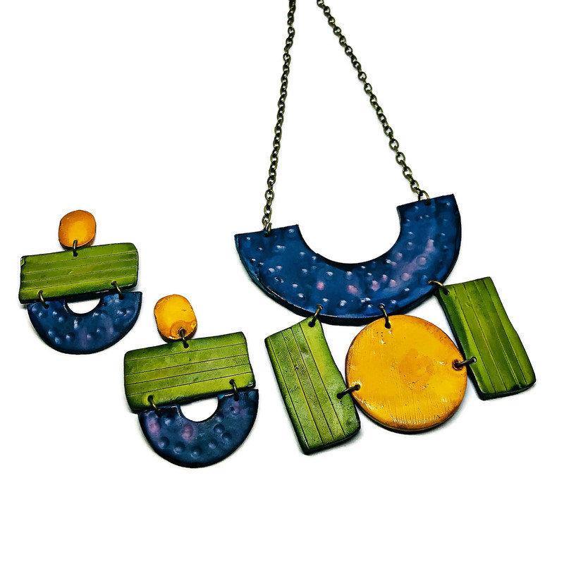 Bold Wide Statement Earrings- "Joan"