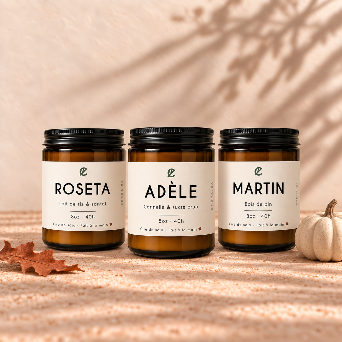 Bougie de soya ADÈLE cannelle et sucre brun