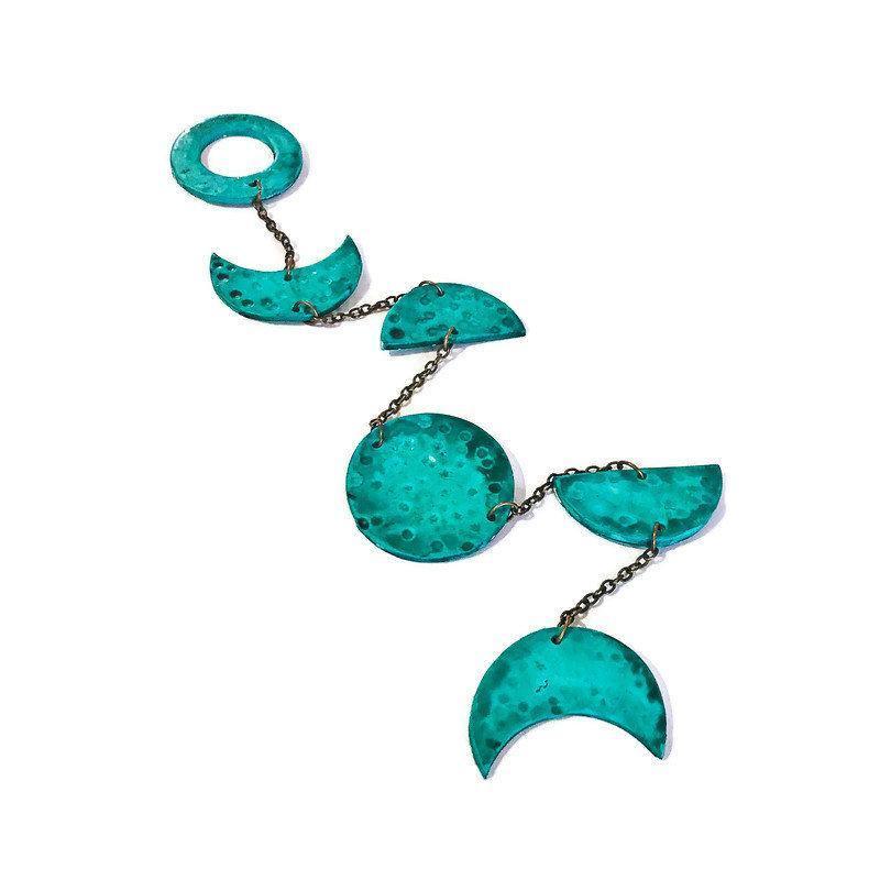 Bright Blue Moon Phase Wall Hanging for Nursery