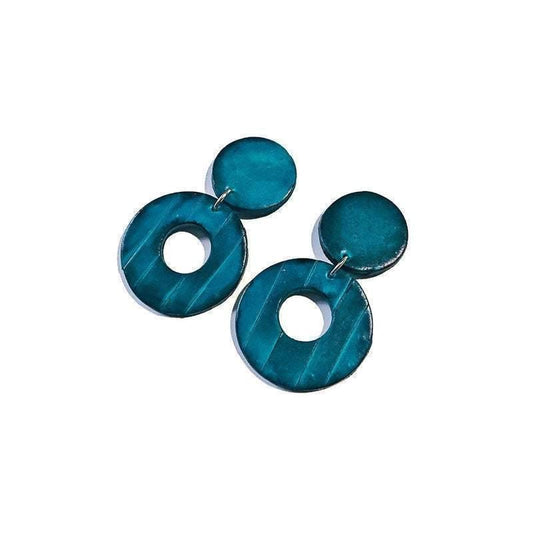 Double Circle Statement Earrings, Post or Clip On – "Trish"