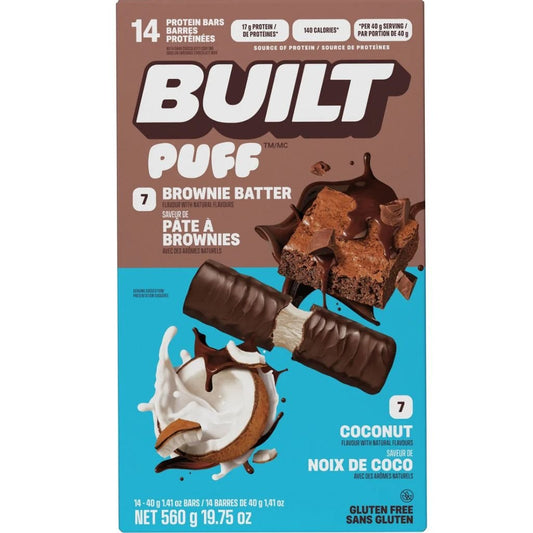 BUILT PUFF 2 FLAVOUR VARIETY PACK, 14 Bars/Box