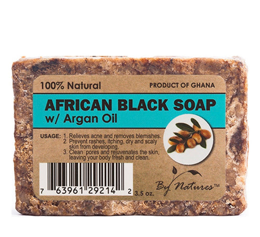 BY NATURES AFRICAN BLACK SOAP WITH ARGAN OIL 3.5OZ