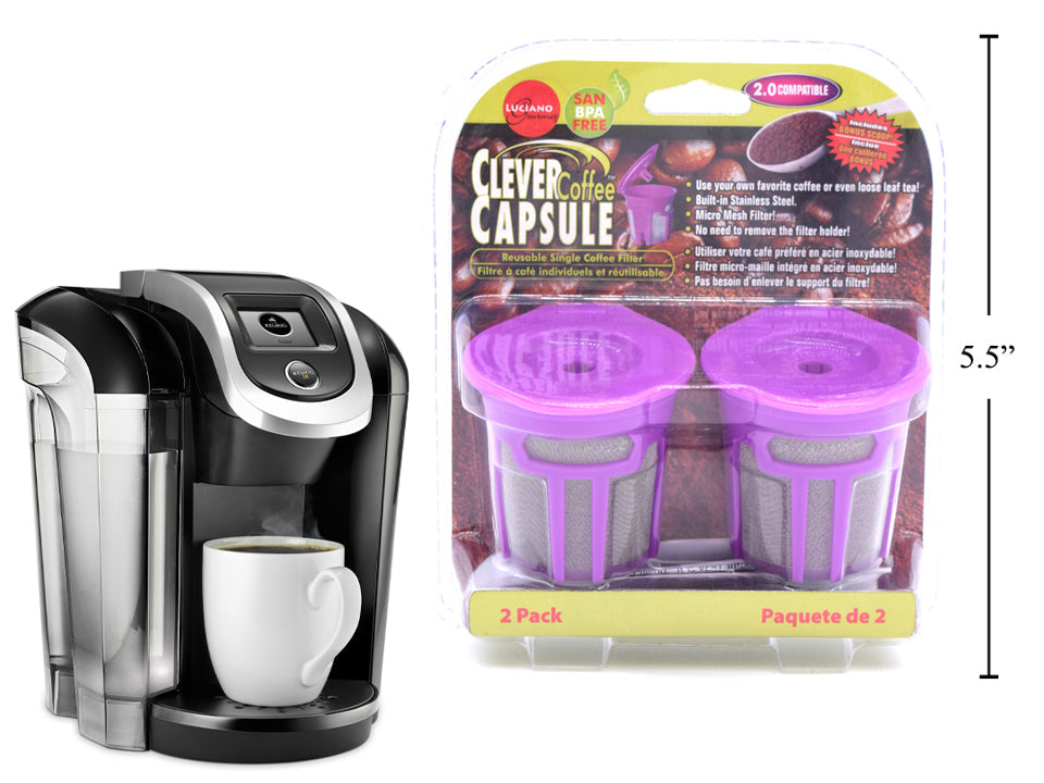 LUCIANO GOURMET Clever Coffee Capsules 2 Pack for Keurig 2.0 - 70270